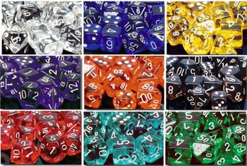 12mm Translucent Spotted six sided dice D6